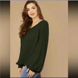 BNWT PLUS Oversized, waffle-weave sweater, dark green